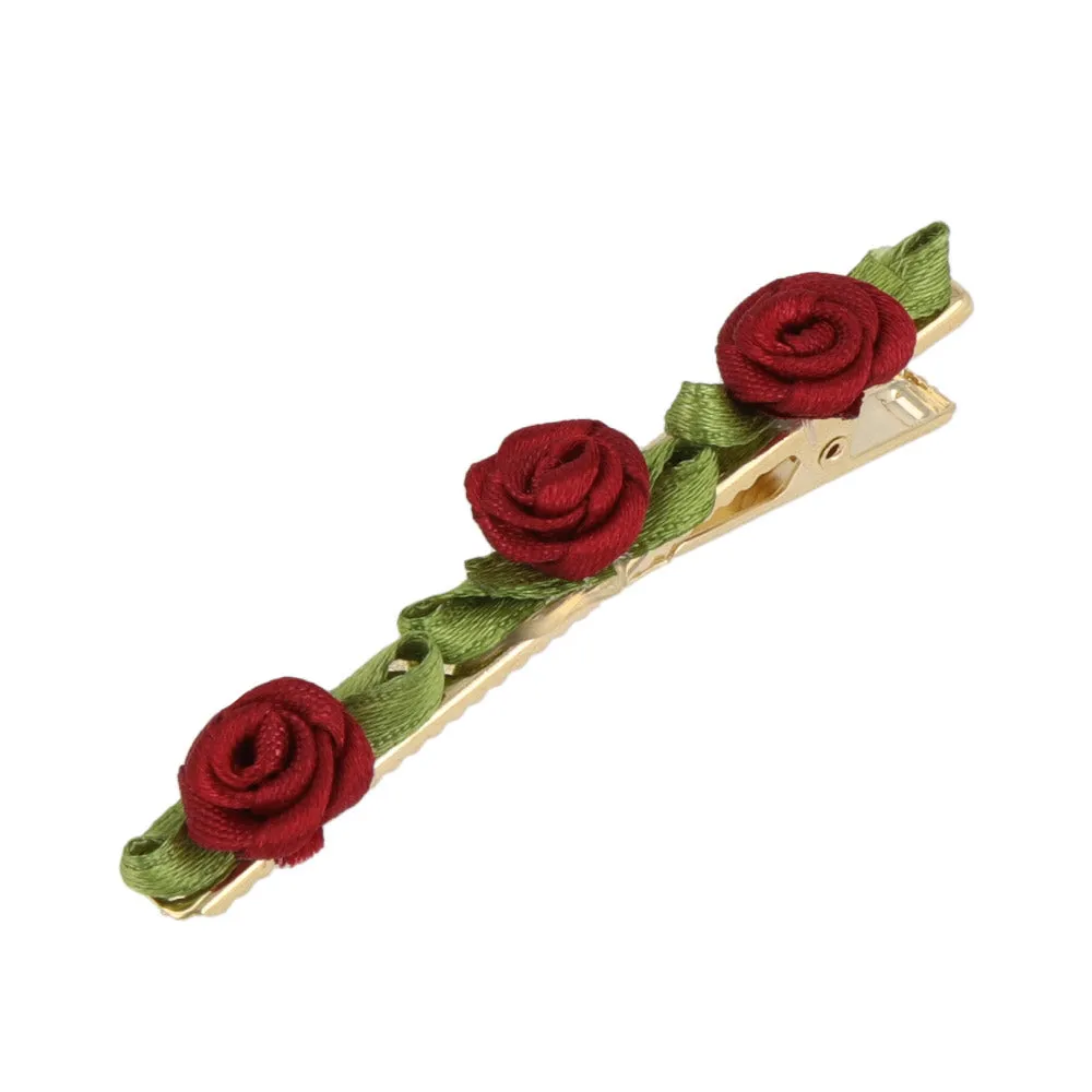 Ribbon Rose Hair Clip